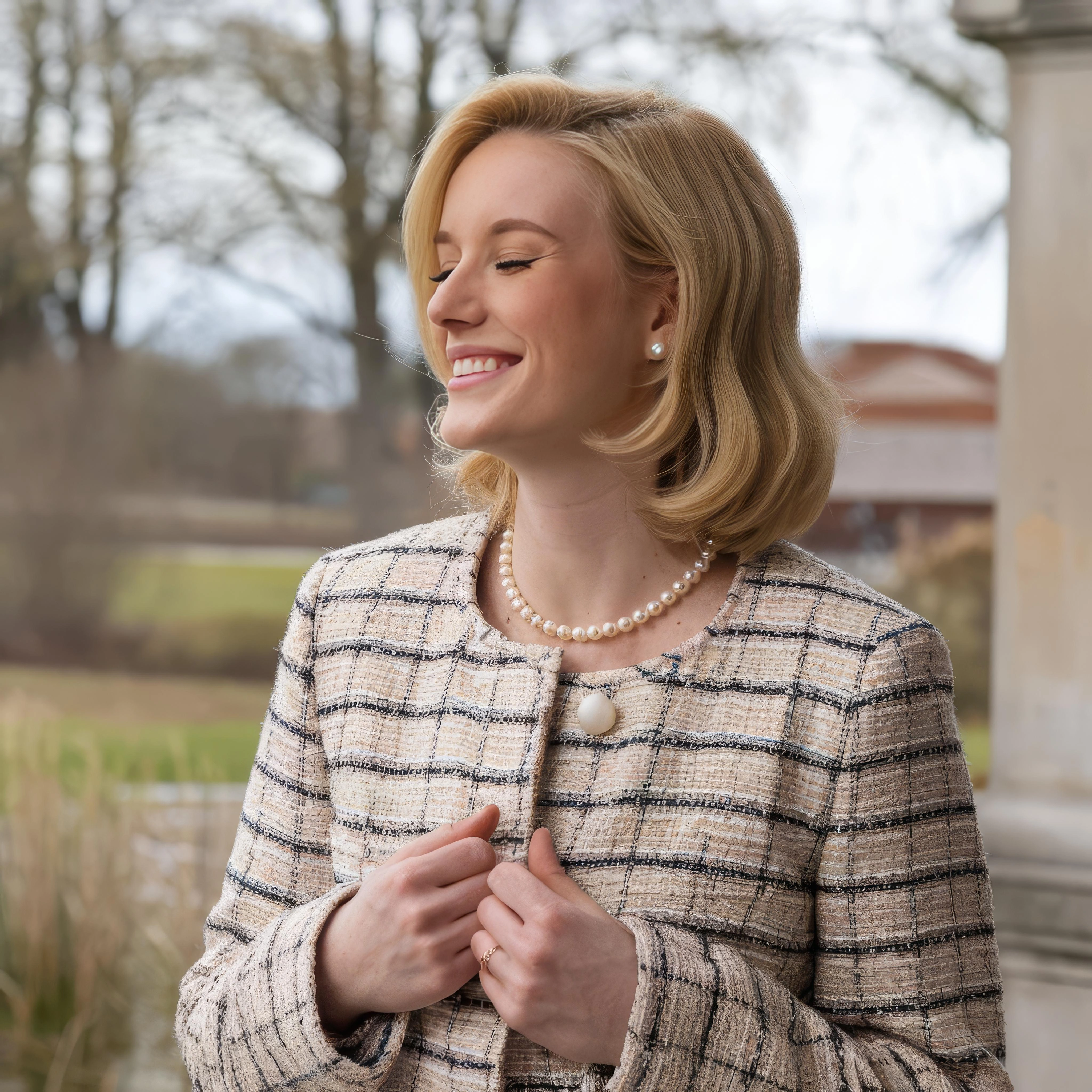 happy woman outdoor portrait satisfied client Super Hero Build home remodeling Los Angeles