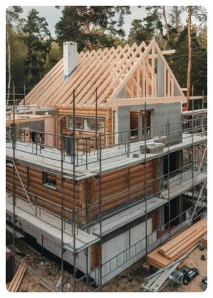 house under construction wood framing project Super Hero Build general contractor Los Angeles