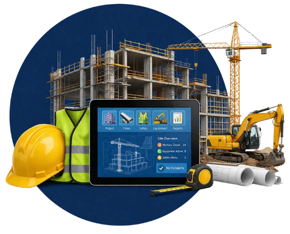 construction technology equipment tools and building site Super Hero Build Los Angeles construction company